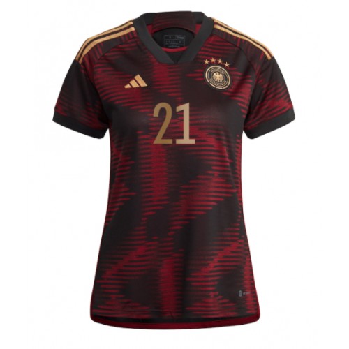 Tyskland Ilkay Gundogan #21 Bortedrakt Kvinner VM 2022 Kortermet Tyskland Ilkay Gundogan #21 Bortedrakt Kvinner VM 2022 Kortermet